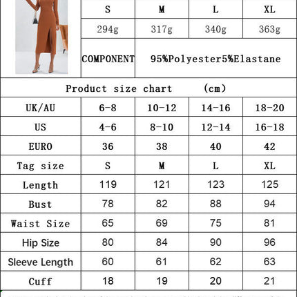 Women's Sexy Bodycon Long Sleeves Cut Out Neck Split Party Club Midi Dress