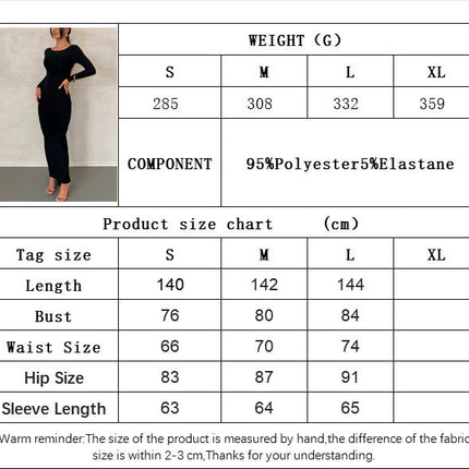 Womens Long Sleeve Crew Neck Maxi Dress Sexy Backless Bodycon Party Club Dresses