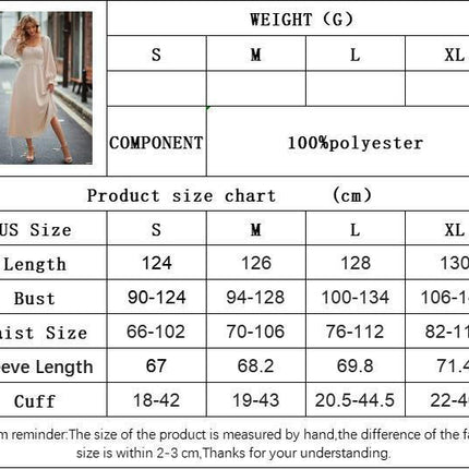 Women's Puff Long Sleeve Midi Dress Sexy Square Neck Tie Back A-line Flowy Beach Dresses