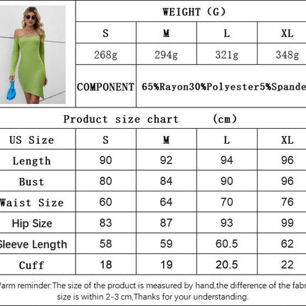 Women's Sexy One Shoulder Bodycon Dress Long Sleeve Slim Fit Cocktail Mini Dresses