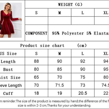 Womens Wrap V Neck Long Sleeve Velvet A Line Cocktail Party Swing Flare Skater Mini Dress