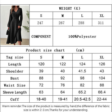 Womens V-Neck Twist Knot Long Sleeve Midi Maxi Dress A-Line Ruched Flowy Dress