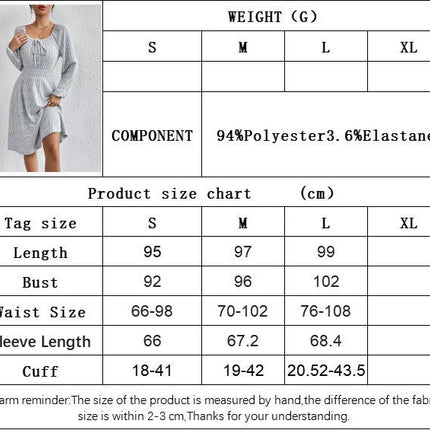 Womens Fall Square Neck Long Sleeve Dresses Casual A Line Knit Sweater Dress