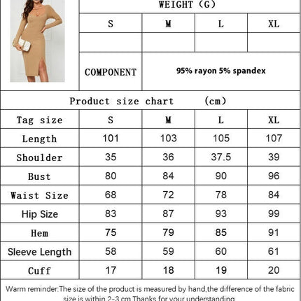 Women 's Sexy Long Sleeve Deep V Neck Midi Dress Bodycon Split Going Out Dress