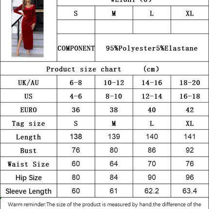 Long Sleeve Velvet Dresses for Women Sweetheart Neck Bodycon Party Dress with Slit