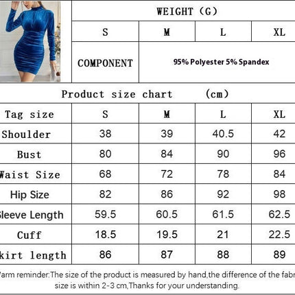 Womens Velvet Mini Dress Ruched Mock Neck Bodycon Cocktail Party Bodycon Evening Dresses