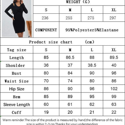 Women's Long Sleeve Bodycon Dress Sexy Crewneck Cutout Twist Knot Ruched Mini Dresses