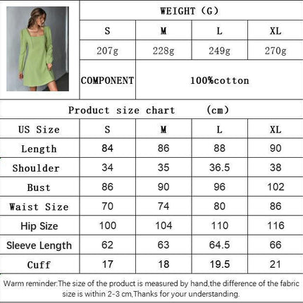 Womens Puff Long Sleeve Square Neck Dress Slim Fit A-Line Mini Dress