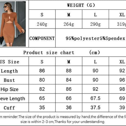 Women's Sexy Bodycon Long Sleeve Cut Out Party Club Cocktail Mini Dress