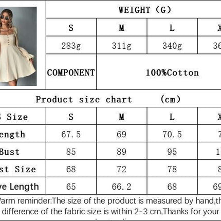 Women's Casual Square Neck Dresses Puff Long Sleeve A Line Flowy Mini Dress