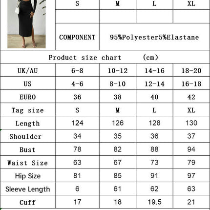 Women's Crew Neck Long Sleeve Midi Dress Twist Front Cutout Bodycon Slit Dresses