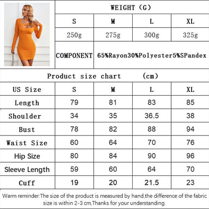 Women's Sexy Bodycon Club Party Mini Dress Cut Out Long Sleeve Short Dresses