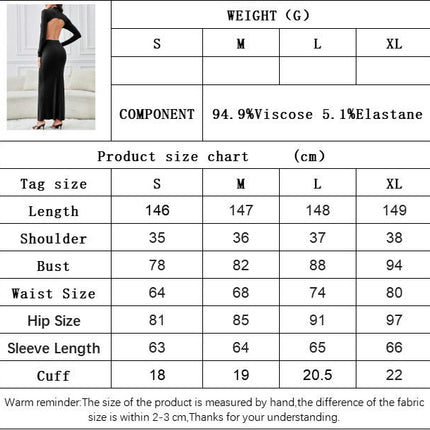 Women's Long Sleeve Bodycon Dress Sexy Backless Mock Neck Slim Fitted Maxi Dresses