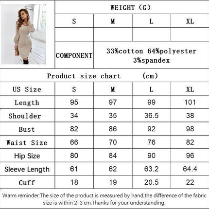 Women's Long Sleeve Crew Neck Dresses Sexy Backless Split Bodycon Mini Dress