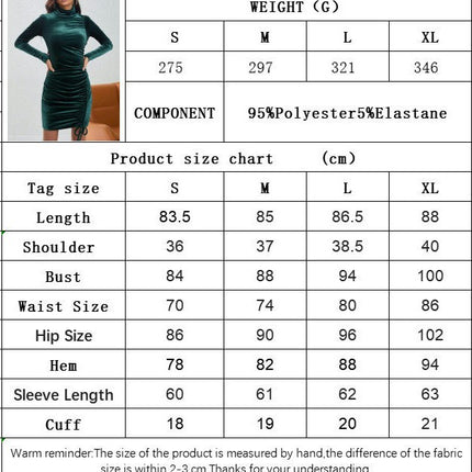 Women's Long Sleeve Mini Dress Mock Neck Velvet Bodycon Drawstring Party Club Long Dress