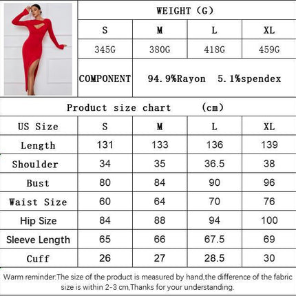 Women's Sexy Twist Knot Cut Out Long Sleeve Bodycon Party Ruched Slit Midi Dress