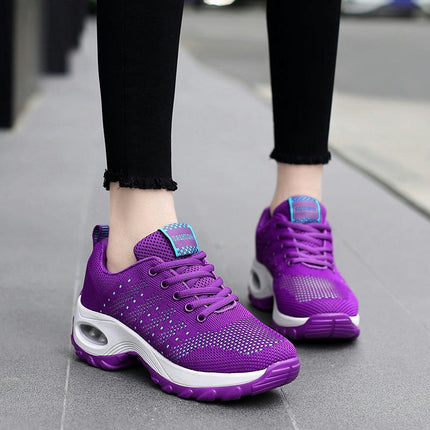 Women's Platform Chunky Fashion Walking Lace-Up Comfortable Sneakers