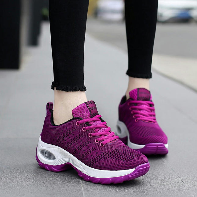 Women's Platform Chunky Fashion Walking Lace-Up Comfortable Sneakers