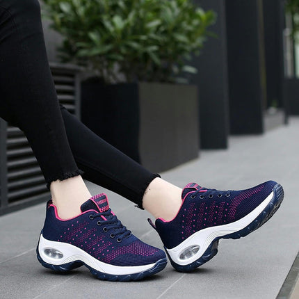 Women's Platform Chunky Fashion Walking Lace-Up Comfortable Sneakers