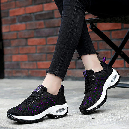 Women's Platform Chunky Fashion Walking Lace-Up Comfortable Sneakers