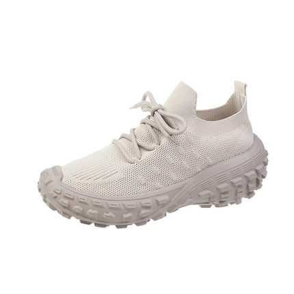 Women Chunky Lace Up Casual Comfortable Fashion Sneakers - for Walking Running Workout