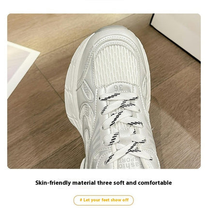 Women's Platform Chunky Fashion Sneakers Walking Lace-Up Comfortable Shoes