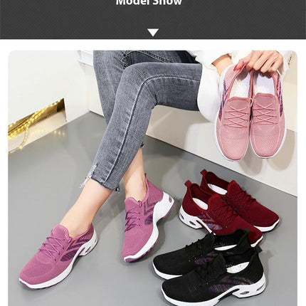 Slip-On Mesh Trainers Women's Work Comfortable Casual Air Cushion Athletic Shoes