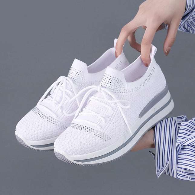 Women's Walking Athletic Running Sneakers Knit Mesh Comfortable Work Shoe