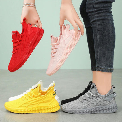 Women Mesh Breathable Elastic Lace Up Comfortable and Easy to Wear Non Slip Sneakers Shoes