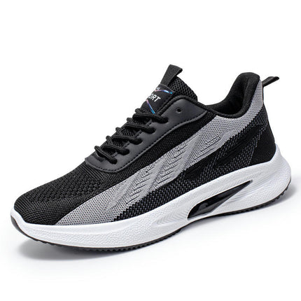 Men Wide Fit Sneakers Fashion Flat Bottom Lightweight Fly Woven Mesh Shoes