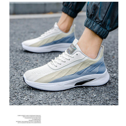 Men Wide Fit Sneakers Fashion Flat Bottom Lightweight Fly Woven Mesh Shoes