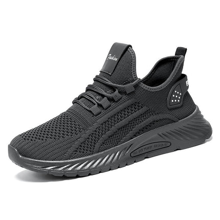 Men Lightweight Sports Non Slip Lace Up Fly Woven Mesh Breathable Simple Style Running