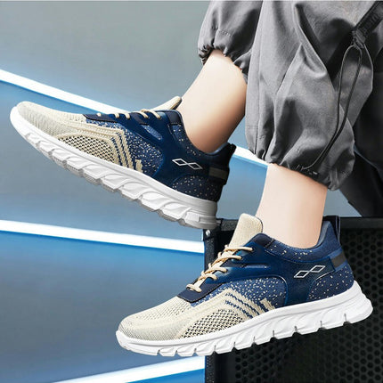 Mens Breathable Sports Lace-up Shoes Comfortable Breathable Fashion Lightweight Running