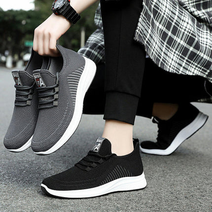 Men Breathable Walking Shoes Lace Up Shoes for Jogging Ligthweight Workout Sports Shoes