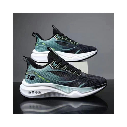 Men Running Sneakers - Lightweight Breathable Flying Knitting Lace Up Mesh Walking Shoes