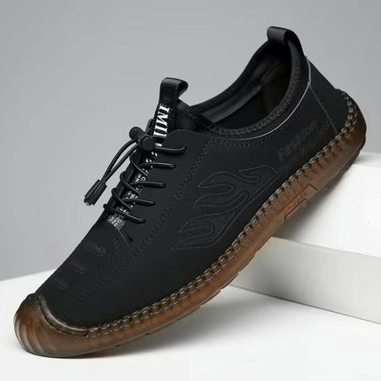 Non-Slip Leather Slip- On Shoes for Mens Casual Leather Lined Shoes