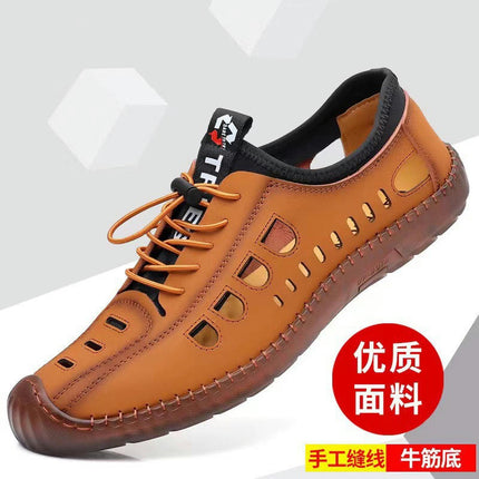 Non-Slip Leather Slip- On Shoes for Mens Casual Leather Lined Shoes