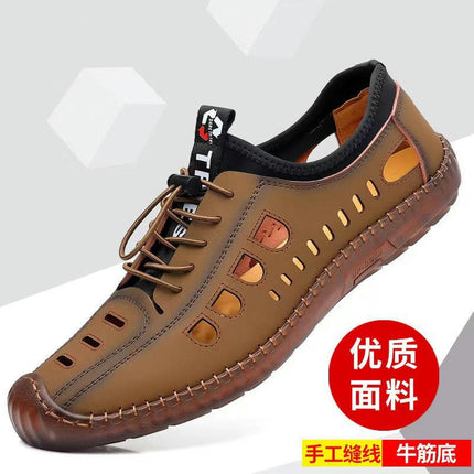 Non-Slip Leather Slip- On Shoes for Mens Casual Leather Lined Shoes