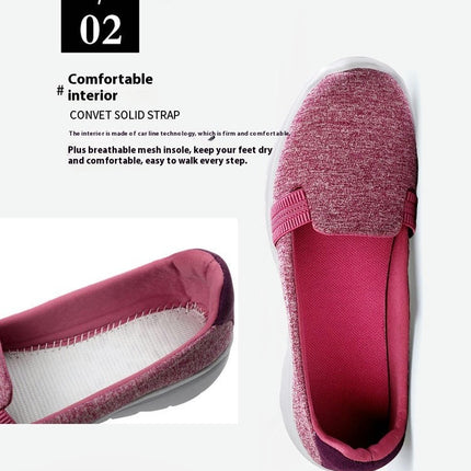 Women's Slip On Flats Lightweight Breathable Non-Slip Walking Shoes