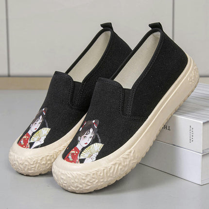 Women  Flat Sole Casual Fashion Slip On Comfortable Walking Shoes