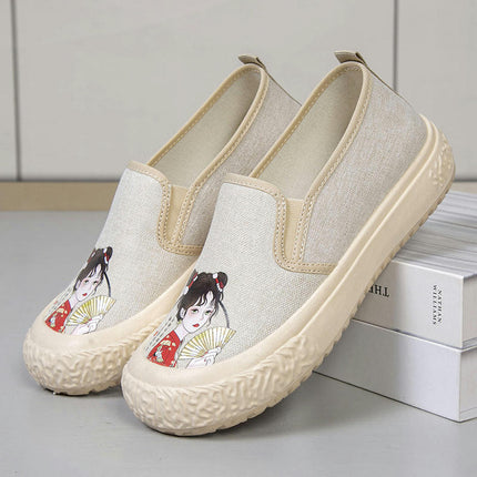 Women  Flat Sole Casual Fashion Slip On Comfortable Walking Shoes