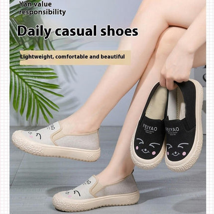 Women Casual Shoes Dressy Lightweight Breathable Walking Slip-On Shoes