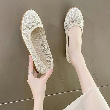 Women's Ballet Flat Round Toe Dress Shoes Low Walking Flats Slip On Shoes