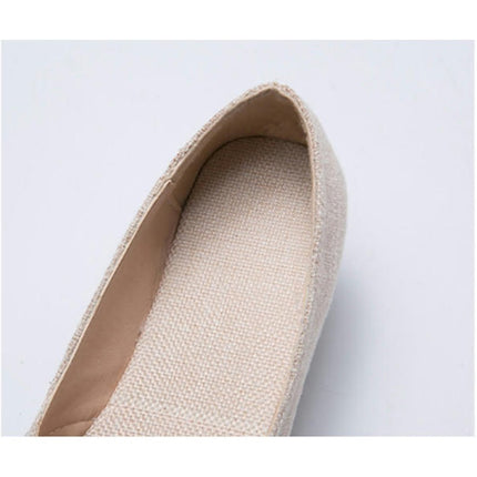 Low Heels for Women Breathable Comfort Round Toe Flats Dress Slip Ons Shoes