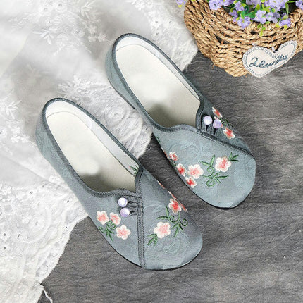 Slip On Flats Shoes for Women Round Toe Wide Chinese Style Comfortable Shoes