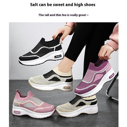 Fashion for Women's Orthopedic Slip On Shoes Leisure Breathable Wedge Outdoor Shoes