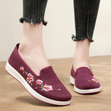 Women's Comfortable Breathable Soft Mesh Platform Casual Slip-On Shoes