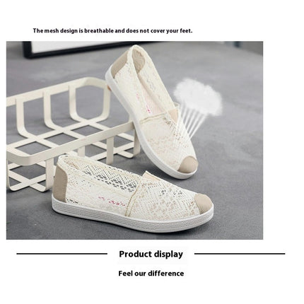 Women's Casual Walking Shoes Hollow Breathable Slip On Comfort Fashion Shoes