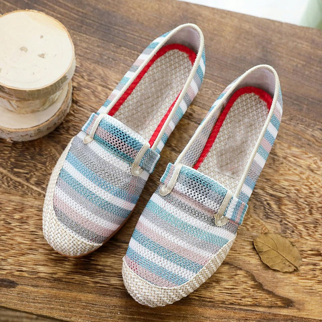 Women's Flat Shoes Round Toe Shoes Low Wedge Slip On Walking Flats Shoes