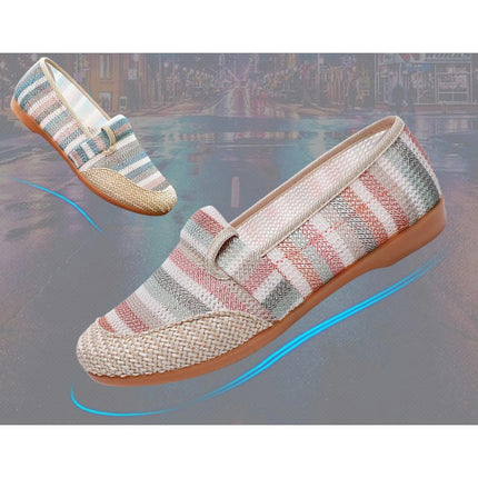 Women's Flat Shoes Round Toe Shoes Low Wedge Slip On Walking Flats Shoes